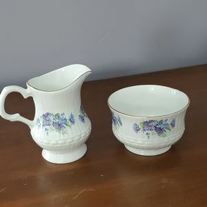 Royal Stuart sugar bowl and creamer
